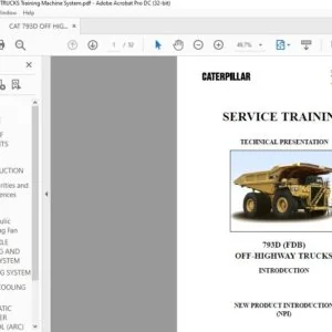 CAT 793D OFF HIGHWAY TRUCKS Machine System Service Training Manual - PDF DOWNLOAD