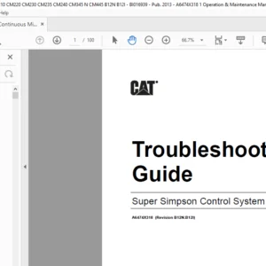 CAT Continuous Miner  Super Simpson Control System Fault Codes Troubleshooting Guide Manual - PDF DOWNLOD