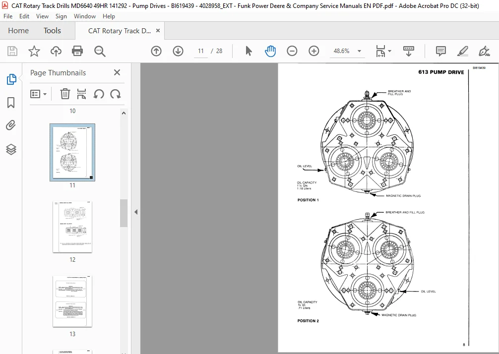 CAT Rotary Track Drills Funk Power Pump Drives Service Manual - PDF DOWNLOAD - Image 4
