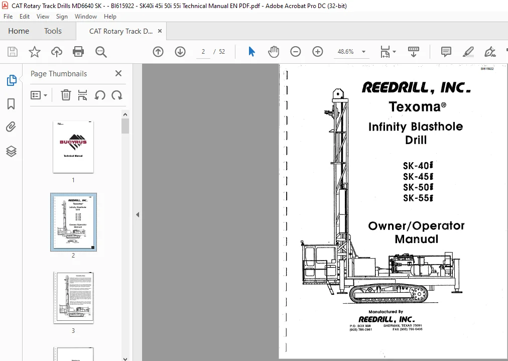 CAT Rotary Track Drills MD6640 SK40i 45i 50i 55i Infinity Blasthole Drill Technical Manual - PDF DOWNLOAD (BI615922) - Image 3