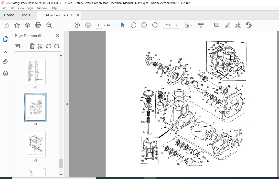 CAT Rotary Track Drills MD6750 39HR Rotary Screw Compressor Maintenance & Operation Manual - PDF Download - Image 2