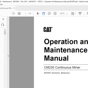 CM230 Operation & Maintenance Manual- CAT Continuous Miner CM230  - PDF DOWNLOAD
