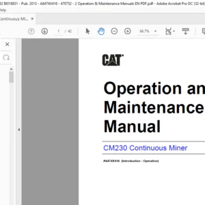CM230 Operation & Maintenance Manual- CAT Continuous Miner CM230 - PDF DOWNLOAD