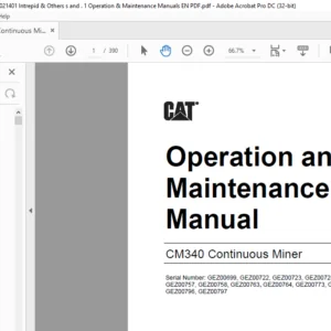 CM340 Operation & Maintenance Manual- CAT Continuous Miner CM340 - PDF DOWNLOAD
