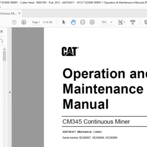 CM345 Operation & Maintenance Manual- CAT Continuous Miner CM345 - PDF DOWNLOAD