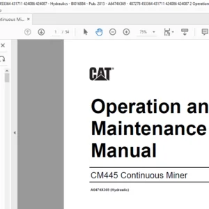 CM445 Operation & Maintenance Manual- CAT Continuous Miner CM445 - PDF DOWNLOAD