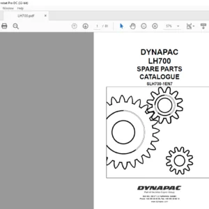 Dynapac LH700 Spare Parts Catalogue SLH700-1EN7 - PDF DOWNLOAD
