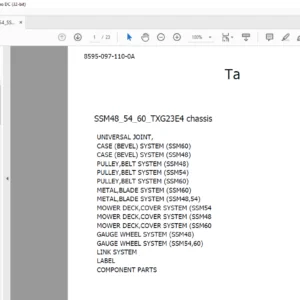 Iseki SSM48/SSM54/SSMG0 Parts Catalogue Manual - PDF DOWNLOAD