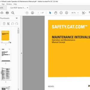 Cat 950F Series II Wheel Loader Operation & Maintenance Manual - PDF DOWNLOAD