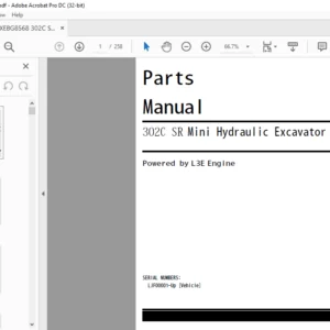 Cat 302C 302SR Mini Hydraulic Excavator (L3E Engine) Parts Manual - PDF DOWNLOAD
