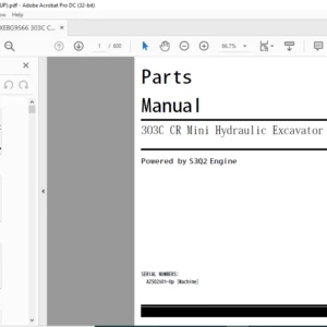 Cat 303C 303CR Mini Hydraulic Excavator (S3Q2 Engine) Parts Manual - PDF DOWNLOAD