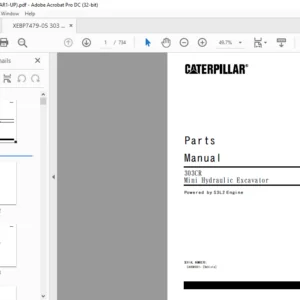 Cat 303CR Mini Hydraulic Excavator (S3L2 Engine) Parts Manual - PDF DOWNLOAD