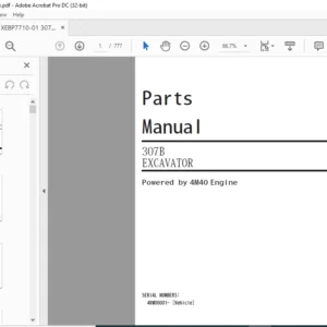 Cat 307B Excavator (4M40 Engine) Parts Manual - PDF DOWNLOAD