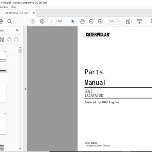 Cat 307C Excavator (4M40 Engine) Parts Manual - PDF DOWNLOAD