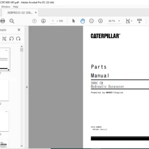 Cat 308C 308CR Hydraulic Excavator (4M40E1 Engine) Parts Manual - PDF DOWNLOAD