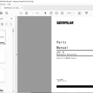 Cat 308C 308SR Hydraulic Excavator (4M40E1 Engine) Parts Manual - PDF DOWNLOAD