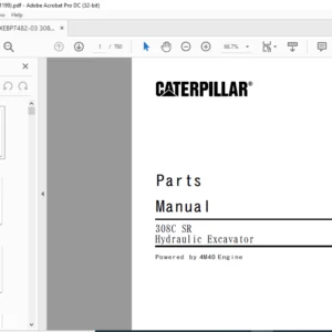 Cat 308C SR Hydraulic Excavator (4M40 Engine) Parts Manual - PDF DOWNLOAD