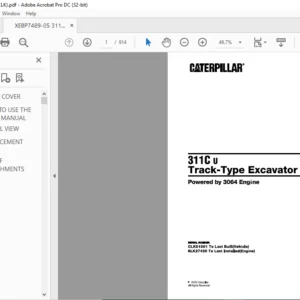 Cat 311C U Track-Type Excavator (3064 Engine) Parts Manual - PDF DOWNLOAD
