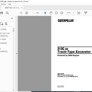 Cat 313C 313CR Track-Type Excavators (3064 Engine) Parts Manual - PDF DOWNLOAD