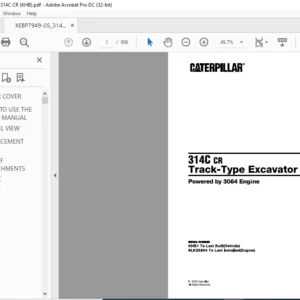 Cat 314C CR Track-Type Excavator (3064 Engine) Parts Manual - PDF DOWNLOAD
