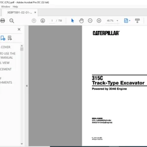 Cat 315C Track-Type Excavators (3046 Engine) Parts Manual - PDF DOWNLOAD