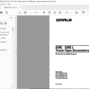 Cat 320C 320C L Track-Type Excavators (3066 Engine) Parts Manual - PDF DOWNLOAD