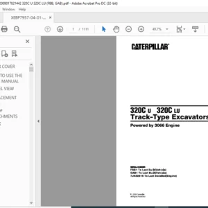 Cat 320C U 320C LU Track-Type Excavators (3066 Engine) Parts Manual