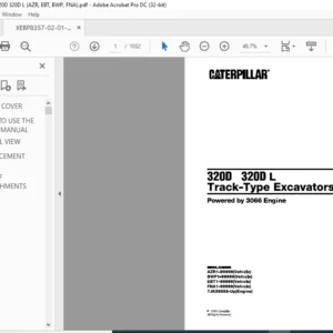 Cat 320D 320D L Track-Type Excavators (3066 Engine) Parts Manual - PDF DOWNLOAD