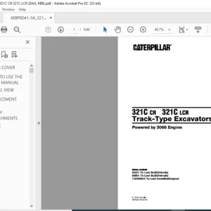 Cat 321C CR 321C LCR Track-Type Excavator (3066 Engine) Parts Manual - PDF DOWNLOAD