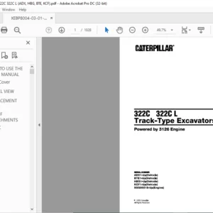 Cat 322C 322C L Track-Type Excavator (3126 Engine) Parts Manual - PDF DOWNLOAD