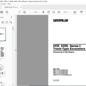 Cat 345B 345BL Series II Track-Type Excavator (3176C Engine) Parts Manual - PDF DOWNLOAD