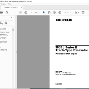 Cat 365B L Series II Track-Type Excavator (3196 Engine) Parts Manual - PDF DOWNLOAD
