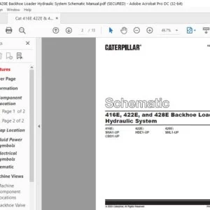 Cat 416E 422E & 428E Backhoe Loader Hydraulic System Schematic Manual - PDF DOWNLOAD