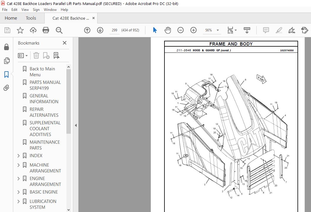 Cat 428e Backhoe Loaders Parallel Lift Parts Manual - Pdf Download 