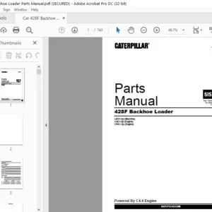 Cat 428F Backhoe Loader Parts Manual - PDF DOWNLOAD