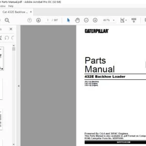 Cat 432E Backhoe Loader Parts Manual - PDF DOWNLOAD