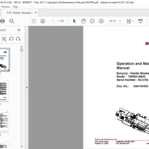 Cat 7MFBH-56DD Feeder Breaker Operation & Maintenance Manual - PDF DOWNLOAD