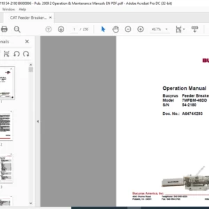 Cat 7MFBM-48DD Feeder Breaker Operation Manual SN 54-2180 - PDF DOWNLOAD