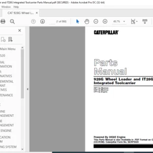 Cat 928G Wheel Loader and IT28G Integrated Toolcarrier Parts Manual  - PDF DOWNLOAD