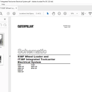 Cat 938F Wheel Loader & IT38F Integrated Toolcarrier Electrical System Schematic Manual - PDF DOWNLOAD