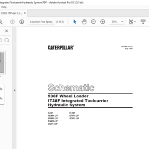 Cat 938F Wheel Loader IT38F Integrated Toolcarrier Hydraulic System Schematic Manual - PDF DOWNLOAD