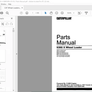 Cat 938G II Wheel Loader Parts Manual VOLUME 1 - PDF DOWNLOAD