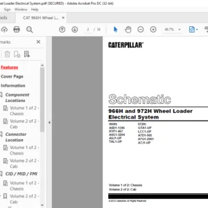 Cat 966H & 972H Wheel Loader Electrical System Schematic - PDF DOWNLOAD