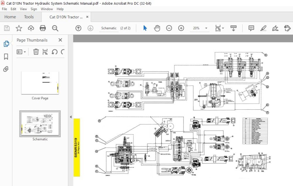 Cat D10N Tractor Hydraulic System Schematic Manual - PDF DOWNLOAD ...