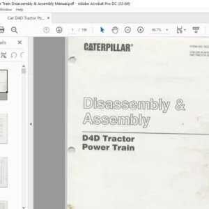 Cat D4D Tractor Power Train Disassembly & Assembly Manual - PDF DOWNLOAD