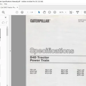 Cat D4D Tractor Power Train Specifications Manual - PDF DOWNLOAD