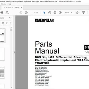 Cat D6N XL LGP Differential Steering Electrohydraulic Implement Track-Type Tractor Parts Manual