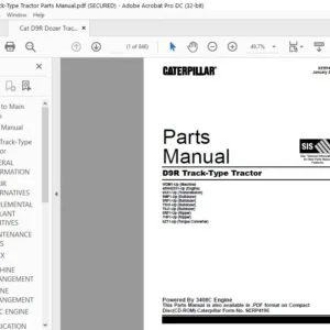 Cat D9R Dozer Track-Type Tractor Parts Manual - PDF DOWNLOAD