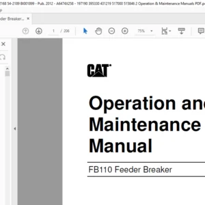Cat FB110 Feeder Breaker Operation & Maintenance Manual - PDF DOWNLOAD