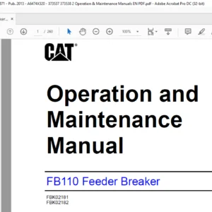 Cat FB110 Feeder Breaker Operation & Maintenance Manual (7MFBHM-48DD)